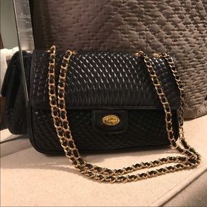 Black Leather Bally Bag